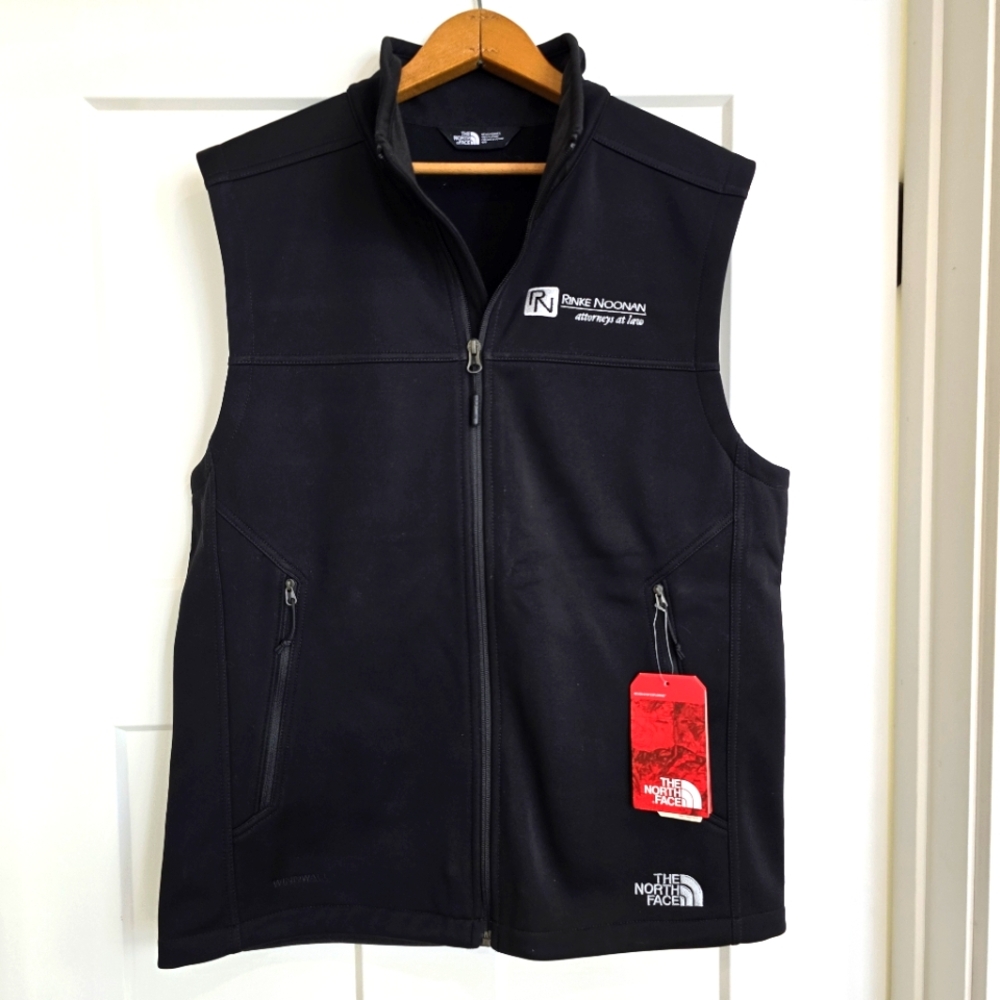 The North Face Vest Mens M Windwall Black Full-zip Pockets Attorneys At Law NWT